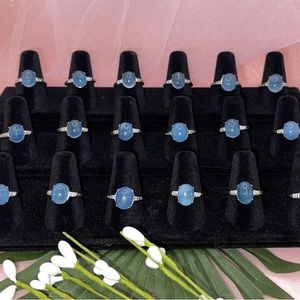 Resizable Aquamarine Rings